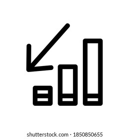 loss chart icon or logo isolated sign symbol vector illustration - high quality black style vector icons

