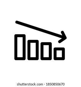 loss chart icon or logo isolated sign symbol vector illustration - high quality black style vector icons
