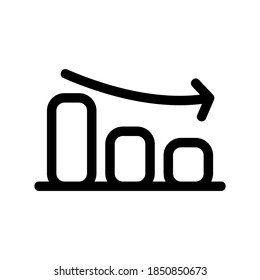 loss chart icon or logo isolated sign symbol vector illustration - high quality black style vector icons
