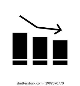 loss chart icon or logo isolated sign symbol vector illustration - high quality black style vector icons
