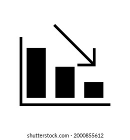 loss chart icon or logo isolated sign symbol vector illustration - high quality black style vector icons
