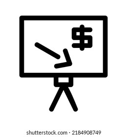 loss chart icon or logo isolated sign symbol vector illustration - high quality black style vector icons
