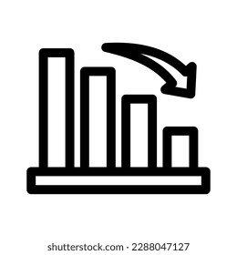 loss chart icon or logo isolated sign symbol vector illustration - high quality black style vector icons