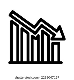 loss chart icon or logo isolated sign symbol vector illustration - high quality black style vector icons