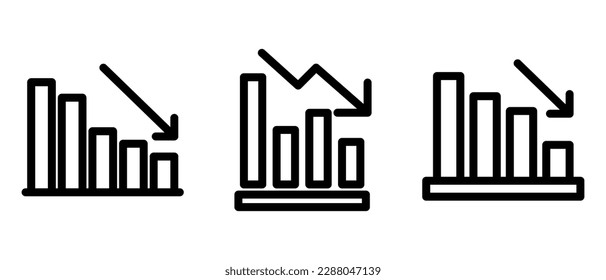 Symbol für Verlustdiagramme oder Logo einzeln auf Zeichensymbolen, Vektorgrafik - hochwertige Vektorsymbole in schwarzem Stil