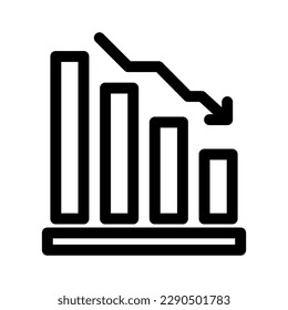 loss chart icon or logo isolated sign symbol vector illustration - high quality black style vector icons