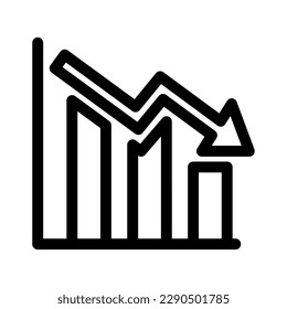 Symbol für Verlustdiagramme oder Logo einzeln auf Zeichensymbolen, Vektorgrafik - hochwertige Vektorsymbole in schwarzem Stil