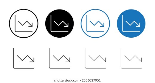 loss chart icon Thin outline art symbol