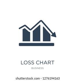 loss chart icon vector on white background, loss chart trendy filled icons from Business collection, loss chart vector illustration