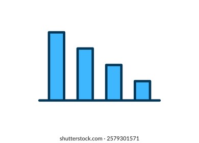 loss chart icon vector. Icon related to graph and seo . suitable for web site, app, user interfaces, printable etc. flat line icon style. simple vector design editable