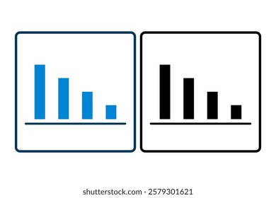 loss chart icon vector. Icon related to graph and seo . suitable for web site, app, user interfaces, printable etc. solid icon style. simple vector design editable