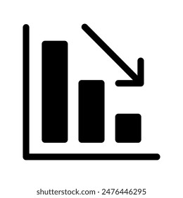 Loss Chart Icon Vector Symbol Design Illustration