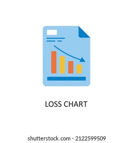 Loss Chart Vector Filled Outline Icon Design illustration. Banking and Payment Symbol on White background EPS 10 File