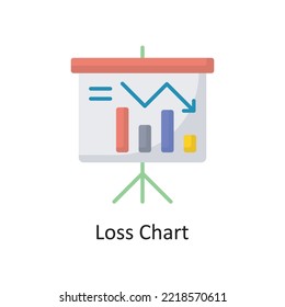 Loss Chart Vector Flat Icon Design illustration. Banking and Payment Symbol on White background EPS 10 File