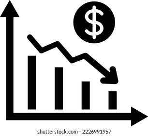 Loss Chart vector icon. Can be used for printing, mobile and web applications.