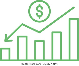 Loss Chart vector icon. Can be used for printing, mobile and web applications.