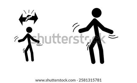 Loss of Coordination, black isolated silhouette