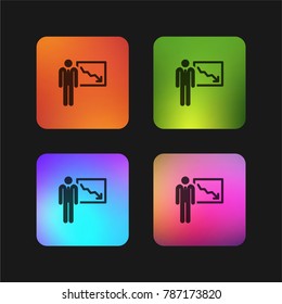 Loss four color gradient app icon design