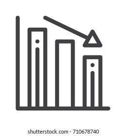 Loss graph line icon, outline vector sign, linear style pictogram isolated on white. Symbol, logo illustration. Editable stroke