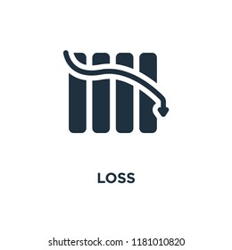 Loss icon. Black filled vector illustration. Loss symbol on white background. Can be used in web and mobile.
