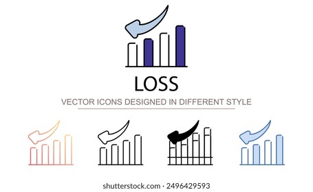 Loss icon design with white background stock illustration