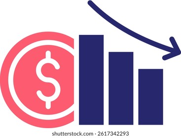 Loss Icon Fill Vector Illustration