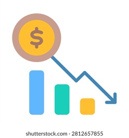Loss Icon - Flat Color Icons For Business and Enterprise