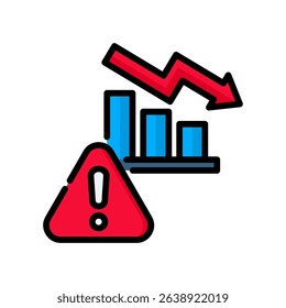 Loss Icon Lineal Color Vector Illustration