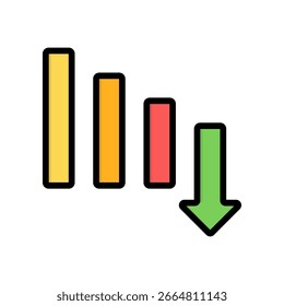 Ícone de perda: ilustração do vetor de cor linear