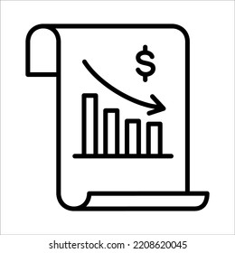 Loss Icon Logo Design Vector Template Illustration Sign And Symbol Pixels Perfect