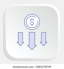 Icono de Pérdida - Representación de Reveses Financieros, Disminuciones y Resultados Negativos en los Negocios