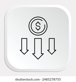 Verlust-Symbol - Darstellung von finanziellen Rückschlägen, Rückgängen und negativen Ergebnissen im Geschäft