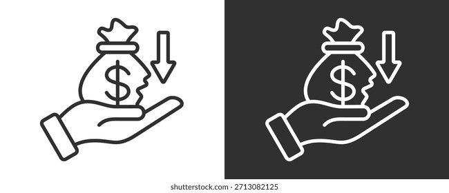 Loss Icon Set Vector Collection Isolated In Black And White