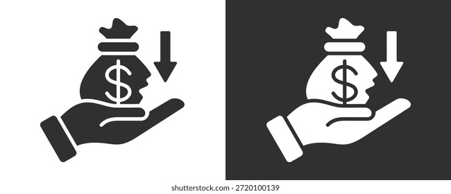 Conjunto De Iconos De Pérdida Colección De Vector Aislada En Blanco Y Negro