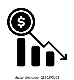 Loss Icon - Solid Black Glyph Icons For Business and Enterprise