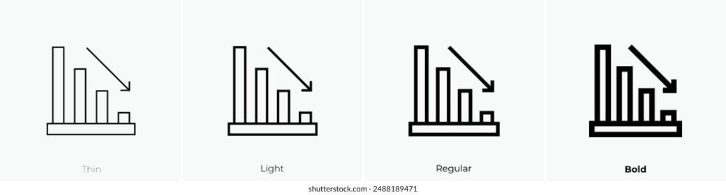 loss icon. Thin, Light Regular And Bold style design isolated on white background
