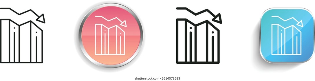 loss icon. Thin Linear, Regular and Button Style Design Isolated On White Background