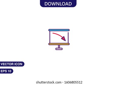 Loss icon in trendy flat style isolated on white background vector illustration