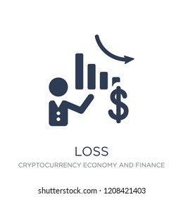 Loss icon. Trendy flat vector Loss icon on white background from Cryptocurrency economy and finance collection, vector illustration can be use for web and mobile, eps10