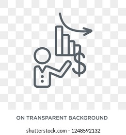Loss icon. Trendy flat vector Loss icon on transparent background from Cryptocurrency economy and finance collection. High quality filled Loss symbol use for web and mobile
