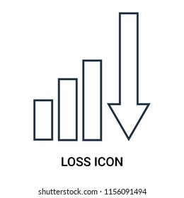 Loss icon vector isolated on white background, Loss transparent sign , outline thin symbols or linear analytics