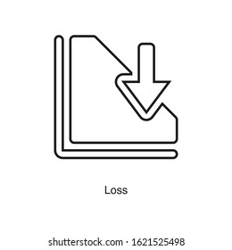 Loss icon vector on white background. Analytics black icon illustration