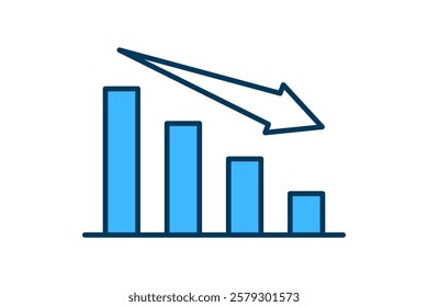 loss icon vector. Icon related to graph and seo . suitable for web site, app, user interfaces, printable etc. flat line icon style. simple vector design editable