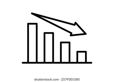 loss icon vector. Icon related to graph and seo . suitable for web site, app, user interfaces, printable etc. line icon style. simple vector design editable