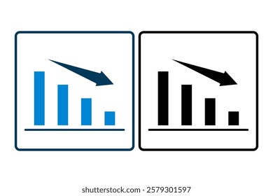 loss icon vector. Icon related to graph and seo . suitable for web site, app, user interfaces, printable etc. solid icon style. simple vector design editable