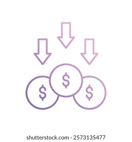 Loss icon vector stock illustration