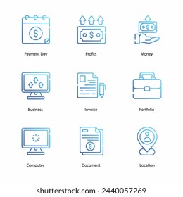Iconos de pérdida establecidos en 4 ilustración vectorial de estilo diferente