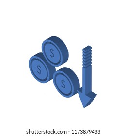 Loss isometric left top view 3D icon