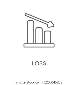 Loss linear icon. Loss concept stroke symbol design. Thin graphic elements vector illustration, outline pattern on a white background, eps 10.