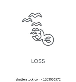 Loss linear icon. Loss concept stroke symbol design. Thin graphic elements vector illustration, outline pattern on a white background, eps 10.